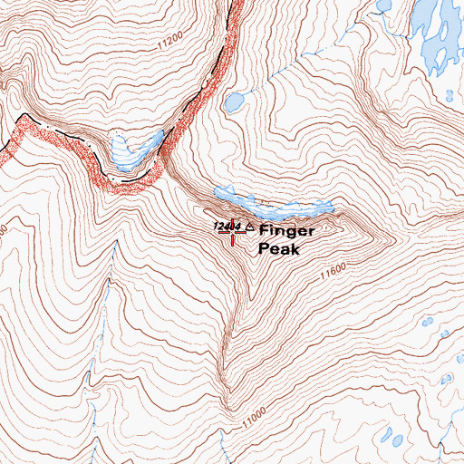 Topographic Map of Finger Peak, CA