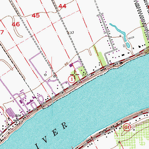 Topographic Map of Pointe Coupee Health Care Center, LA
