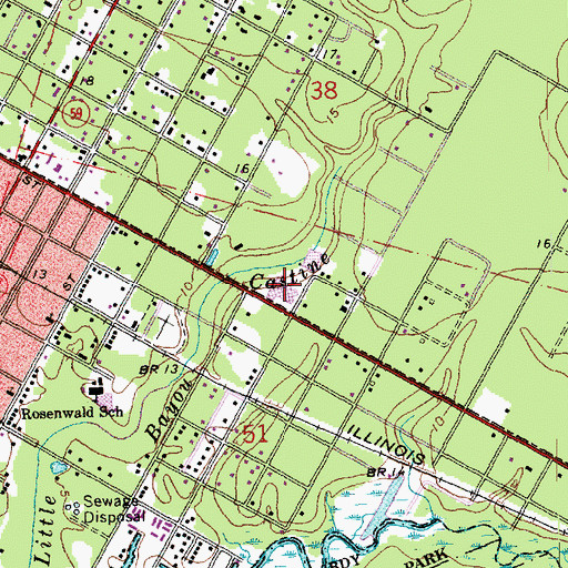 Topographic Map of Pontchartrain Health Care Center, LA