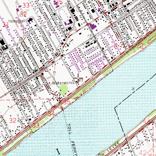 Topographic Map of Riverlands Health Care Center, LA