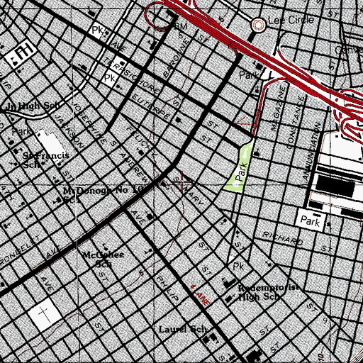 Topographic Map of Saint Annas Residence Nursing Home, LA