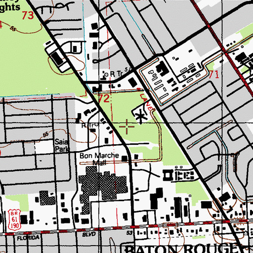 Topographic Map of Saint Clare Manor, LA