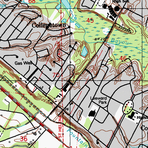 Topographic Map of Saint James Place Nursing Care Center, LA