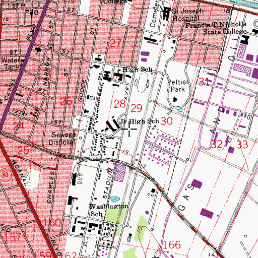 Topographic Map of Saint Joseph Manor Adult Care Facility, LA