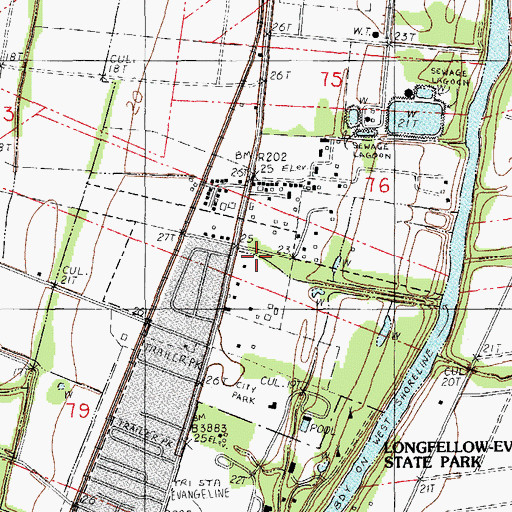 Topographic Map of Saint Martinville Rehabilitation and Nursing Center, LA