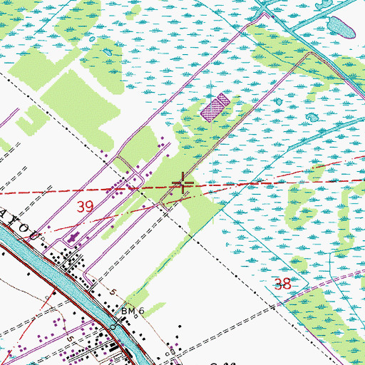 Topographic Map of South Lafourche Nursing Center, LA