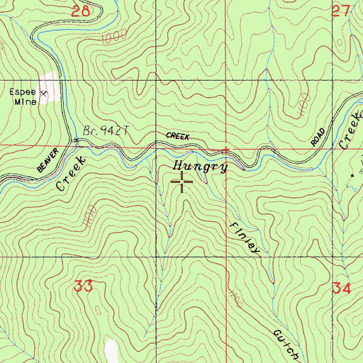 Topographic Map of Finley Gulch, CA