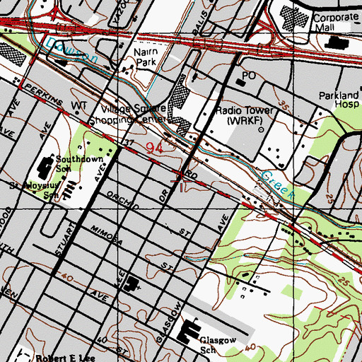 Topographic Map of Southside Gardens Assisted Living Center, LA