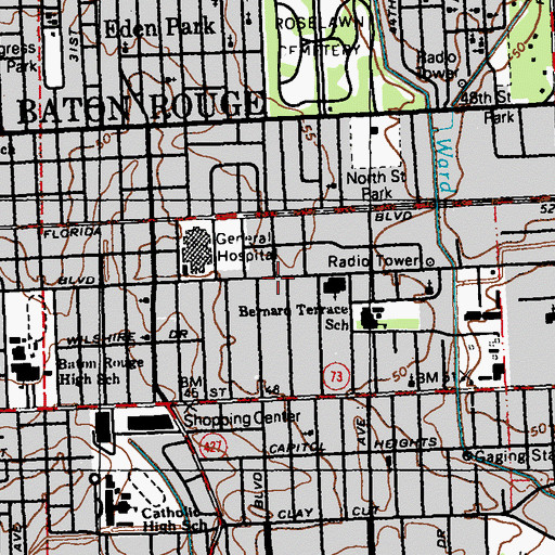 Topographic Map of Sterling Place, LA