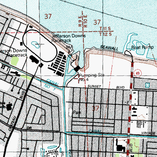 Topographic Map of Summerville at Kenner Assisted Living Facility, LA
