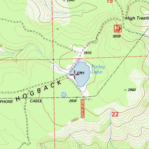 Topographic Map of Finley Lake, CA