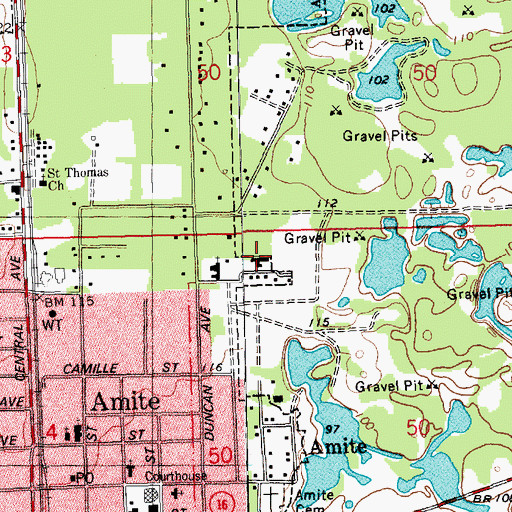 Topographic Map of Tangi Pines Nursing Center, LA