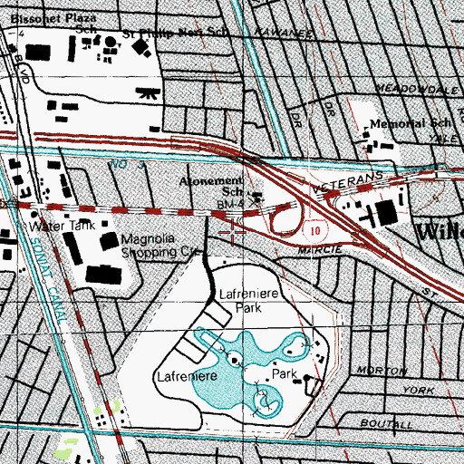 Topographic Map of The Atrium Adult Care Facility, LA