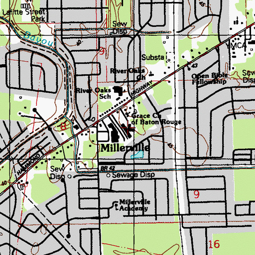 Topographic Map of The Retirement Center, LA