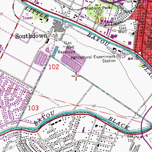 Topographic Map of The Suites at Sugar Mill Point Adult Care Facility, LA