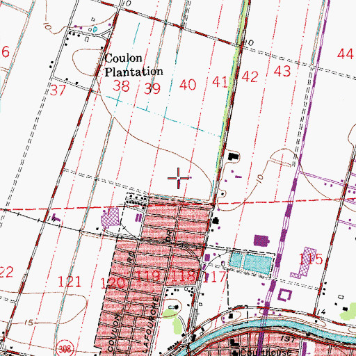 Topographic Map of Thibodaux Healthcare Center, LA