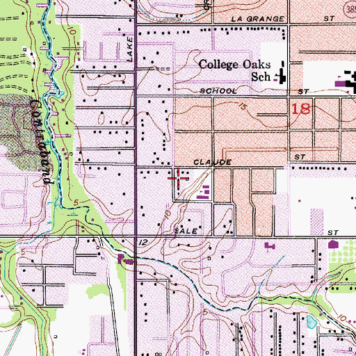 Topographic Map of Villa Maria Retirement Center, LA