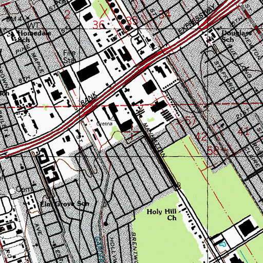 Topographic Map of West Jefferson Health Care Center, LA
