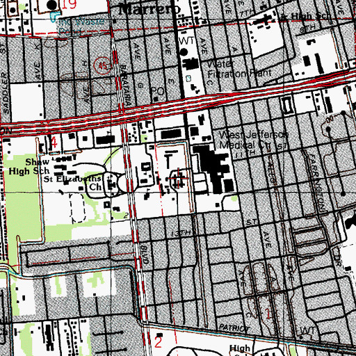 Topographic Map of Wynhoven Health Care Center, LA