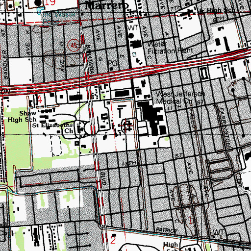 Topographic Map of Wynhoven Living Center Adult Care Facility, LA