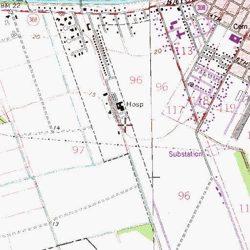 Topographic Map of Donaldson Mental Health Clinic, LA