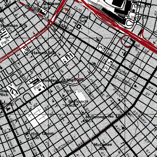 Topographic Map of Edna Pilsbury Health Clinic, LA