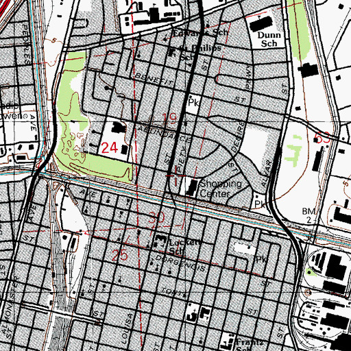 Topographic Map of Helen Levy Health Clinic, LA