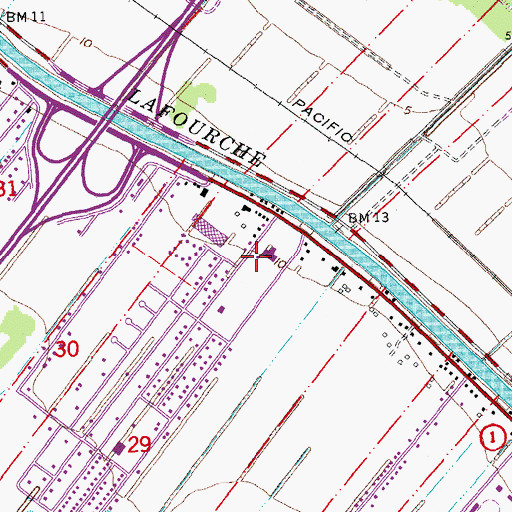 Topographic Map of Lafourche Mental Health Clinic, LA