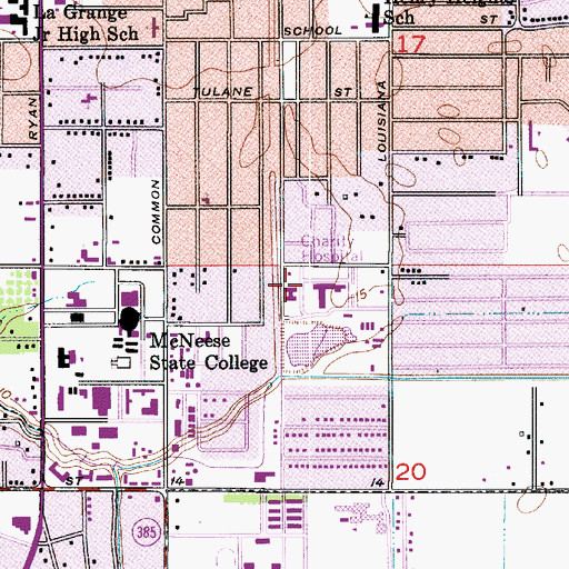 Topographic Map of Lake Charles Mental Health Center, LA