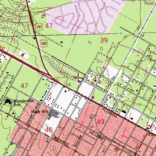 Topographic Map of Lurline Smith Mental Health Center, LA