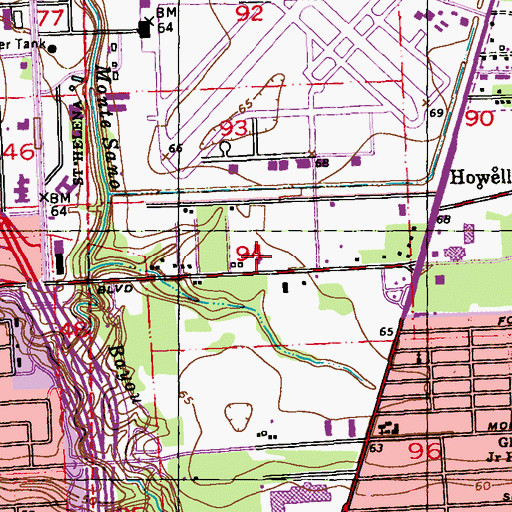 Topographic Map of Margaret Dumas Mental Health Center, LA