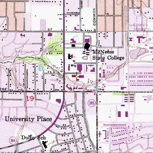 Topographic Map of McNeese State University Infirmary, LA