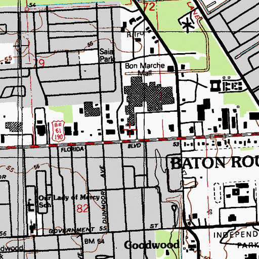 Topographic Map of State of Louisiana Center for Community Health Capitol Regional Office, LA