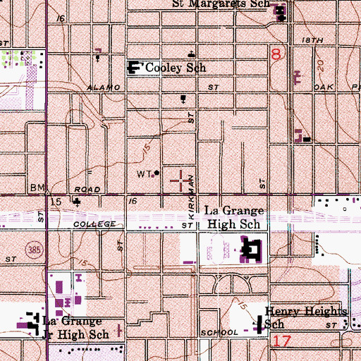Topographic Map of Calcasieu Parish Office of Public Health, LA