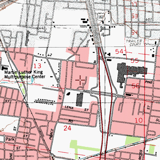 Topographic Map of Lafayette Parish Health Unit Lafayette Office, LA