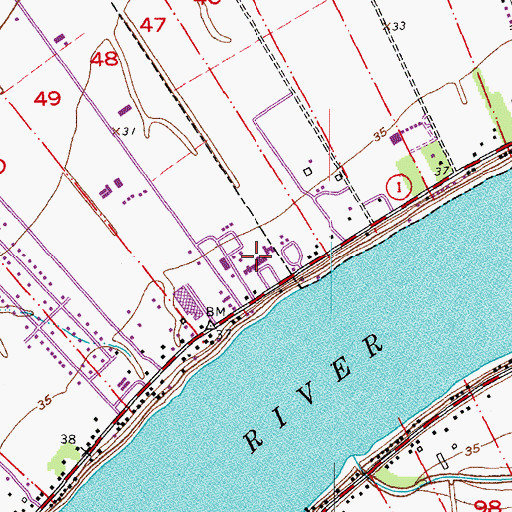 Topographic Map of Point Coupee Parish Health Unit, LA