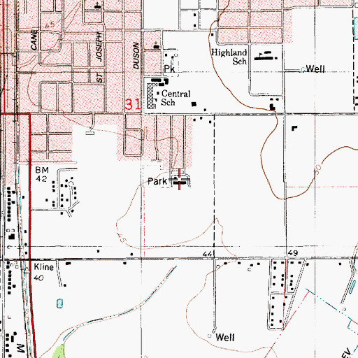Topographic Map of Saint Landry Parish Health Unit Eunice Office, LA