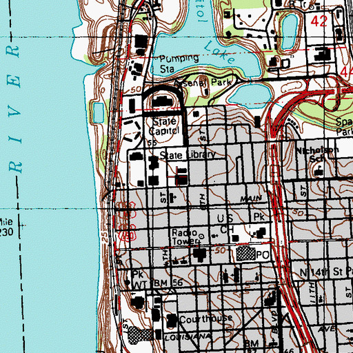Topographic Map of State of Louisiana Office of Public Health, LA