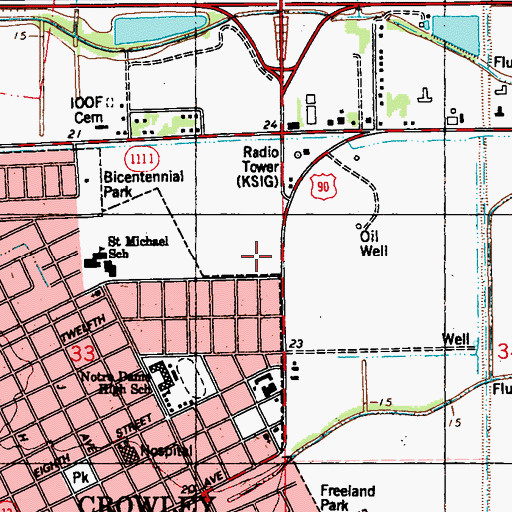 Topographic Map of Acadia Rehabilitation Hospital, LA