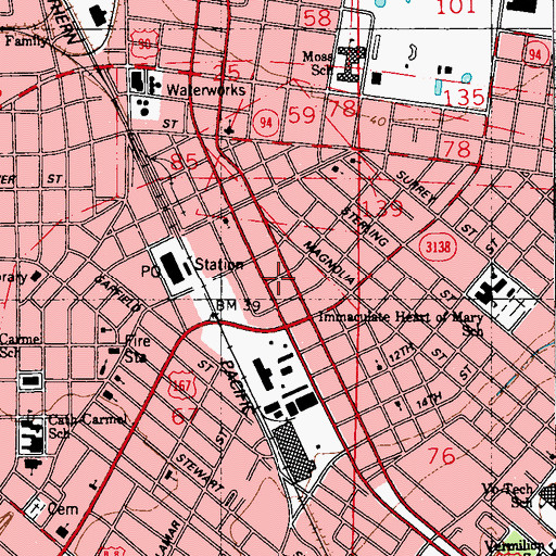 Topographic Map of Community Rehabilitation Hospital of Lafayette, LA