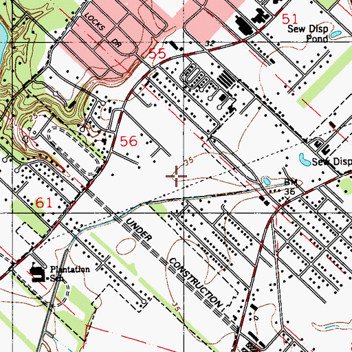 Topographic Map of Lafayette Physical Rehabilitation Hospital, LA