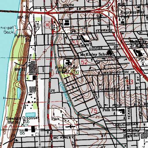 Topographic Map of South Baton Rouge Rehabilitation Hospital, LA