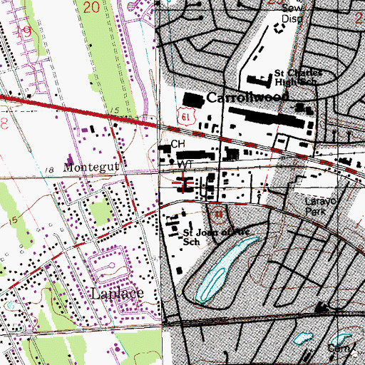 Topographic Map of Specialty Rehabilitation Hospital of LaPlace, LA