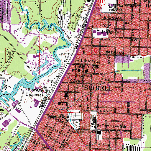 Topographic Map of Slidell Addictive Disorders Clinic, LA