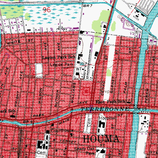 Topographic Map of Terrebonne Addictive Disorders Clinic, LA