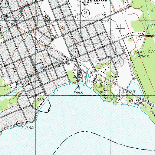 Topographic Map of Talens Marine and Fuel Lake Arthur Dock, LA