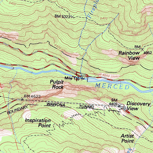 Topographic Map of Fireplace Creek, CA