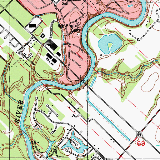 Topographic Map of New Flanders Bridge, LA