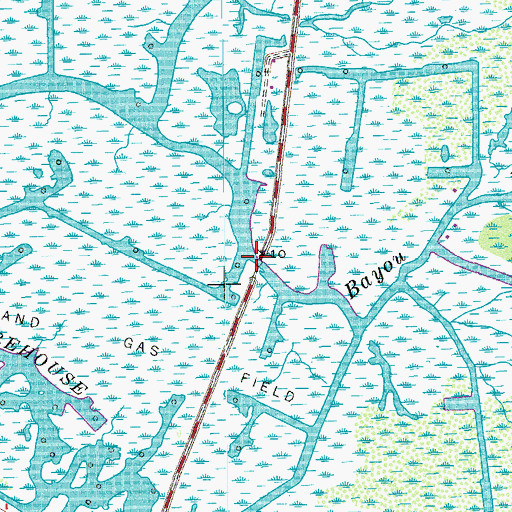 Topographic Map of Patout Bayou Bridge, LA