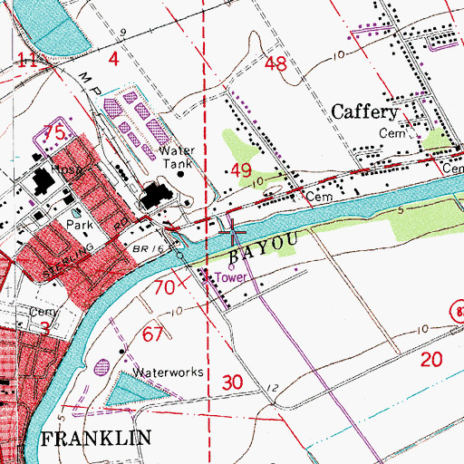 Topographic Map of Sterling Bridge, LA